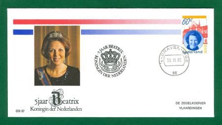 FDC OSE-37 30 april 1985 - 5 jaar Koningin Beatrix - 1