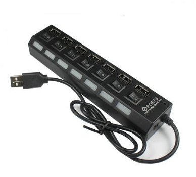 USB 2.0 hub schakelaars 7 poort bureau stick laptop-CA00104 - 1