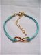 ibiza armbandje infinty goud met turquoise boho goa hippie - 1 - Thumbnail