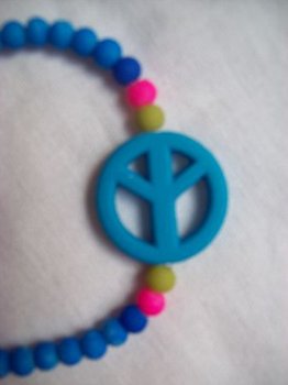 ibiza armbandje vrede peace symbool blauw groen neon roze - 2