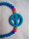 ibiza armbandje vrede peace symbool blauw groen neon roze - 2 - Thumbnail