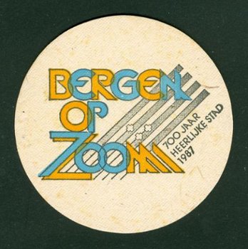 Bierviltje Bergen op Zoom 700 jaar heerlijke stad 1987 - 1