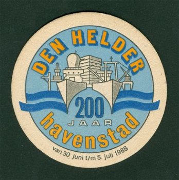 Bierviltje Den Helder 200 jaar havenstad 1988 - 1