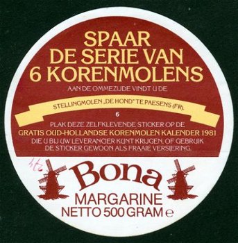 Sticker Stellingmolen De Hond Paesens Fr. (Bona margarine) - 1