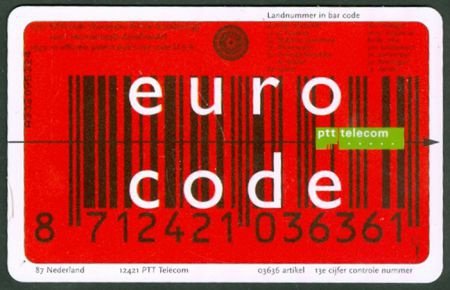 Telefoonkaart Euro Cult 10 / Euro Code (PTT Telecom) - 1
