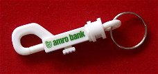 Sleutelhanger plastic musketonhaak Amro Bank