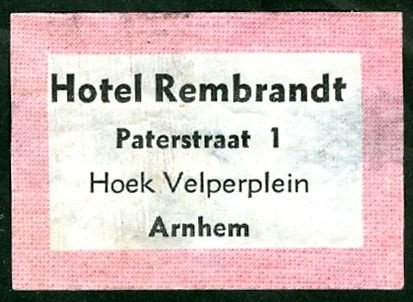 Luciferetiket Hotel Rembrandt, Arnhem - 1