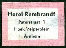 Luciferetiket Hotel Rembrandt, Arnhem