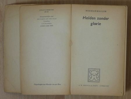 Boek, helden zonder glorie / The naked and the dead - achtste druk, Norman Mailer, 1956. - 2