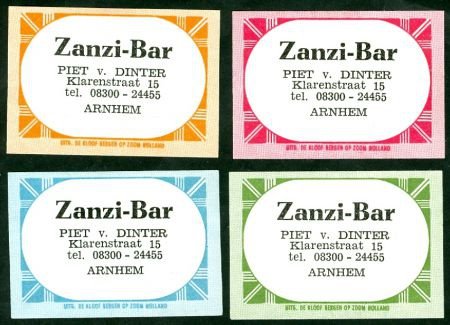 Luciferetiketten Zanzi-Bar, Piet van Dinter, Arnhem - 1