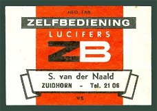 Luciferetiket Zelfbediening S. van der Naald, Zuidhorn