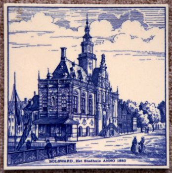 Tegeltje Stadhuis Bolsward anno 1850 - 1