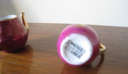 1 miniatuur kannetje en 1 theepotje Limoges France porselein - Afbeelding 3