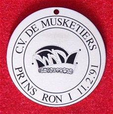 Medaille C.V. De Musketiers - Prins Ron I 11-2-91 (Rheden)