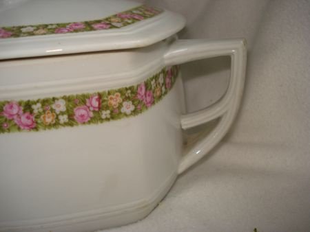 retro soepterrine langwerpig dekschaal 35x19 gemeten met or - Afbeelding 4