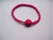 edelstenen armbandje pink fuchia roze skull doodskop ibiza - 1 - Thumbnail