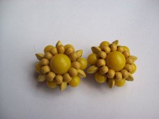 originele vintage oorbellen warm mais geel oorclips sale
