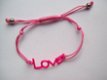 ibiza armbandje LOVE neon roze hippie boho armcandy s - 1 - Thumbnail