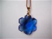 suncatcher maria blauw kristal hanger met goud ophanghaakje - 1 - Thumbnail