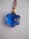 suncatcher maria blauw kristal hanger met goud ophanghaakje - 2 - Thumbnail