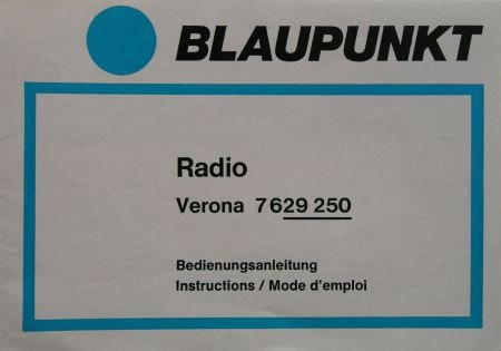 [1975~] Service documenten, Radio Verona 7 629 250,Blaupunkt - 1