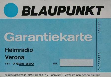 [1975~] Service documenten, Radio Verona 7 629 250,Blaupunkt - 4