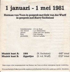 VINYL SINGLE * HERMAN VAN VEEN *  1984   * HOLLAND 7"