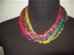 veelkleurige afrika ketting afrian kralensnoer collier koper - 1 - Thumbnail