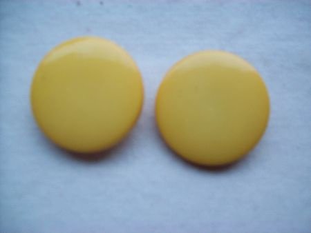 vintage oorbellen grote gele knoppen oorclips retro warmgeel - 1