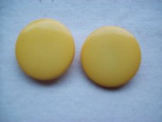 vintage oorbellen grote gele knoppen oorclips retro warmgeel