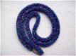 vintage collier ketting kralennoer blauw tinten ab kraaltjes - 1 - Thumbnail