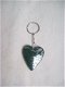 groot groen met zilver hart sleutelhanger - 1 - Thumbnail