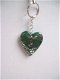 groot groen met zilver hart sleutelhanger - 2 - Thumbnail