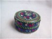oude india sieraden doosje antiek vintage etnisch blauw goud - 1 - Thumbnail