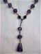 vintage ketting collier halssnoer amethist paarse kralen - 1 - Thumbnail