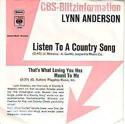 VINYLSINGLE * LYNN ANDERSON * LISTEN TO A COUNTRY SONG - 1