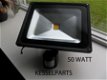 LED Tuinlamp Buitenlamp 50 watt met bewegingssensor zwart - 1 - Thumbnail