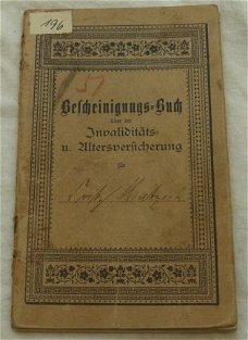 Bescheinigungs Buch Invaliditeits / Ouderdomsverzekering, 1908 - 1941.