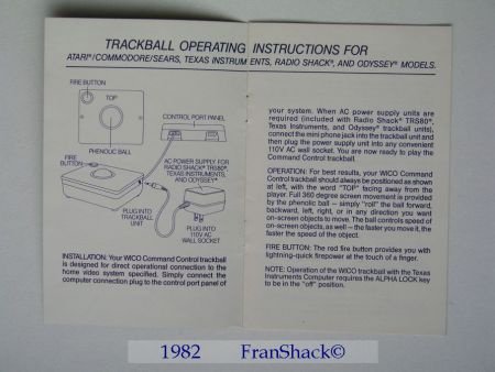 [1982] Command Control Trackball User Manual, Wico Corp. - 2