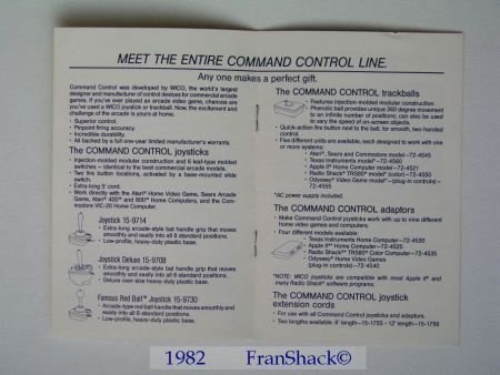 [1982] Command Control Trackball User Manual, Wico Corp. - 3