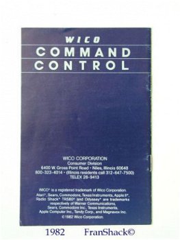 [1982] Command Control Trackball User Manual, Wico Corp. - 4