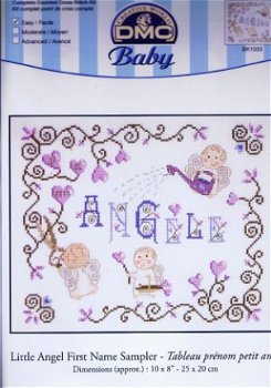 DMC BORDUURPAKKET (GEBOORTE) LITTLE ANGEL SAMPLER BK1033 - 1