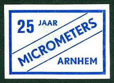 Luciferetiket 25 jaar Micrometers Arnhem