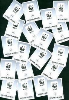 19x stickers Suske en Wiske & WWF