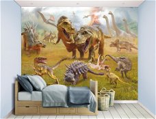 Dinosaurus behang fotobehang, posterbehang, kinderkamer