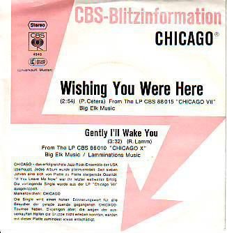 VINYLSINGLE * CHICAGO * WISHING YOU WERE HERE * PROMO * - 1