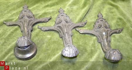 3 antieke bronzen lampornamenten ca 1900. - 1