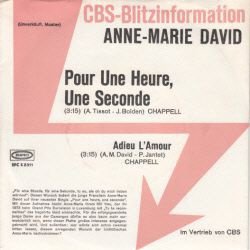 VINYLSINGLE * ANNE MARIE DAVID *POUR UNE HEURE, UNE - 1