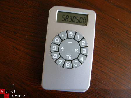 Rekenmachine met rond toetsenbord. - Afbeelding 3