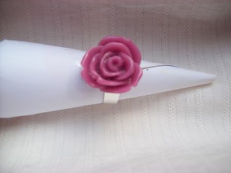 mooie oud roze ring resin roos roosje verstelbaar one size - 1